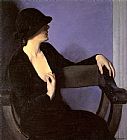 Bernhard Gutmann Canvas Paintings - Study of a Woman in Black